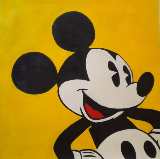 Vendita falso d'autore Mickey Mouse su sfondo giallo di Warhol